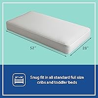 Vista 2 de Sealy Posture Perfect - Colchón impermeable de 2 etapas para cuna y colchón para cama de bebé, espuma viscoelástica híbrida y 150 bobinas de alta