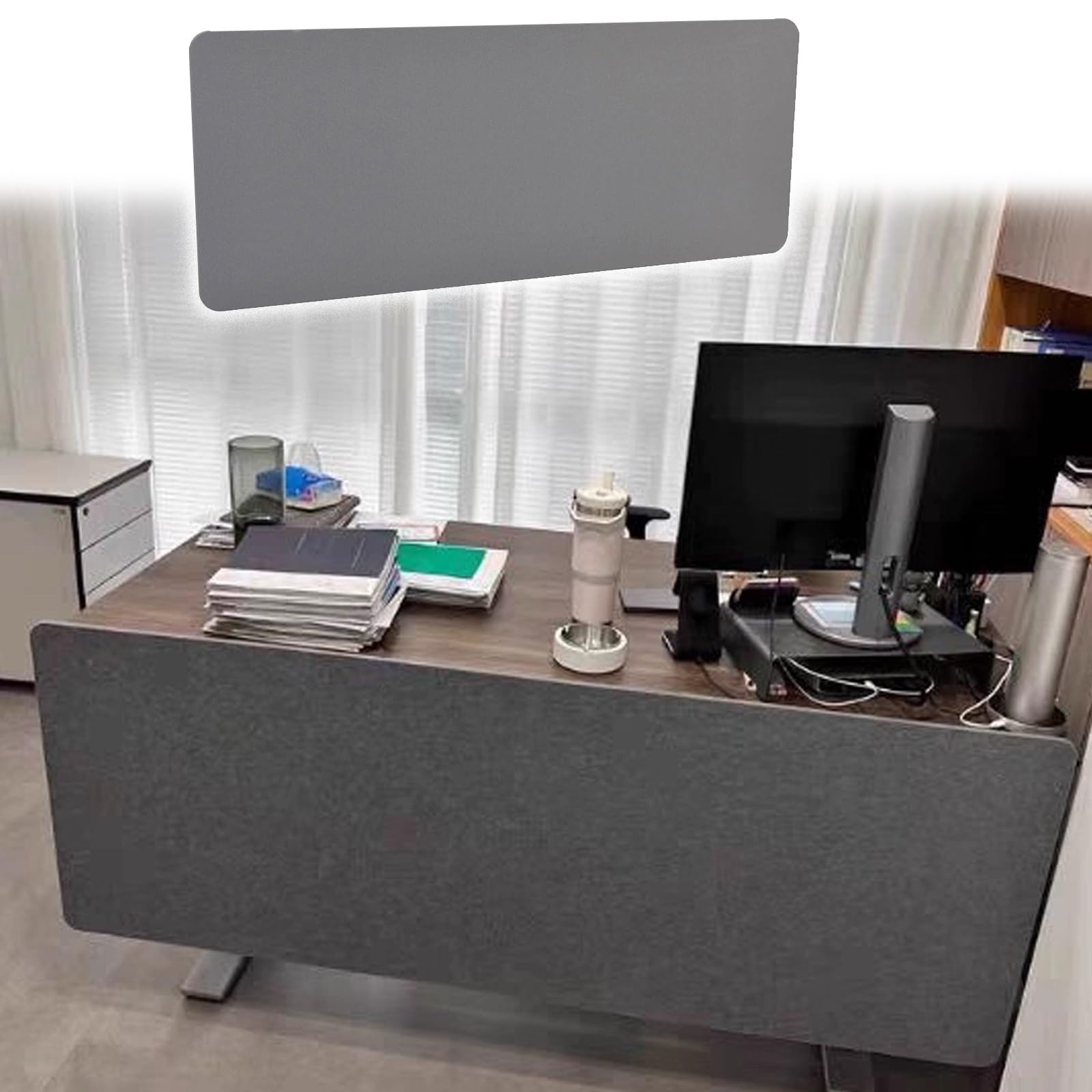 KLGFBDC Office Desk Privacy Divider Floor-to-Ceiling Acoustic Panel 39.4x24in Desktop Screen Separator Soundproof Partition for Workspaces Stylish Office Solution