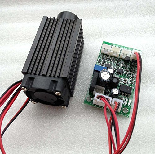 12V Fat Beam 532nm M W G-L80 Green Diode Laser Dot Module 33x33x78mm w/Driver out & TTL 0-20KHz