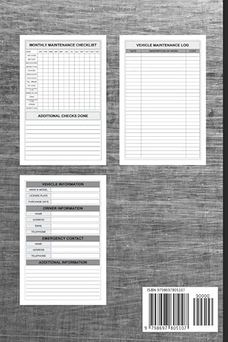 image for Auto Vehicle Maintenance Log Book: Maintenance & Service Record Book w