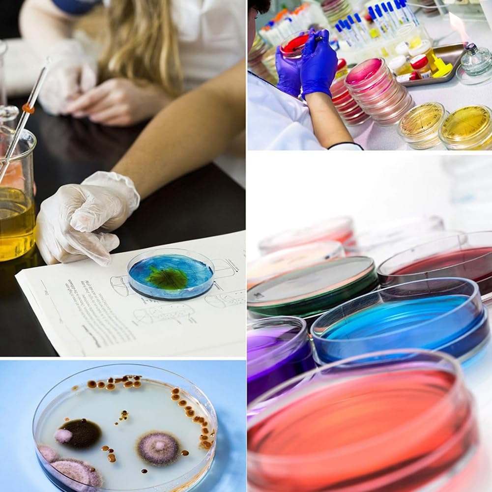 50 Placas de Petri Estériles de Plástico para Cultivo, para Análisis de Laboratorio, Experimentos Científicos y Proyectos Escolares.