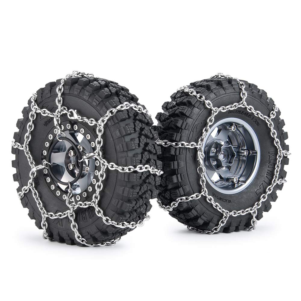 WEFEINO 4Pcs 1.9/2.2inch Wheel Tires Metal Snow Chains for 1/10 TRX-4 Axial SCX10 90046 RC Crawler Car (105MM) (B0BPY8FBMV) Amazon Price History, Amazon Price Tracker