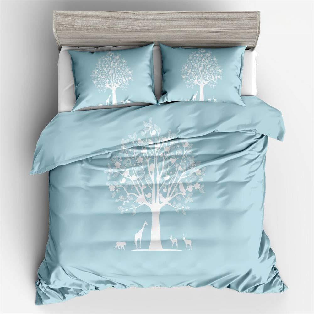 Chickwing Duvet Cover Set for Double King Single Size, 3D Abstract Printed Soft Lightweight Microfiber Bedding Set With Pillow Case and Zipper Quilt Cover (Elk,King:220 * 240cm)