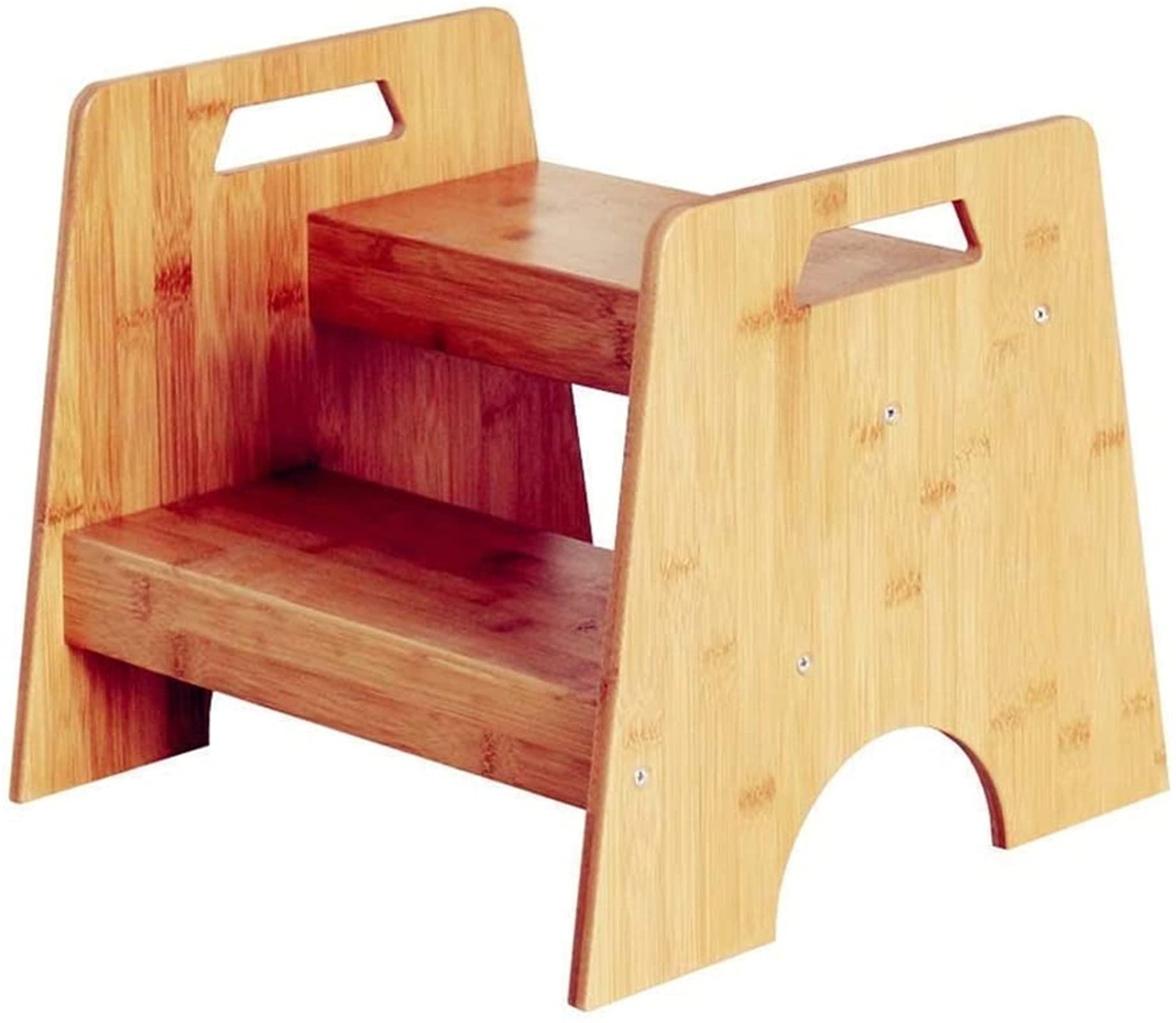 Tabouret d'échelle en bois massif avec finitions soignées pour étagère salon
