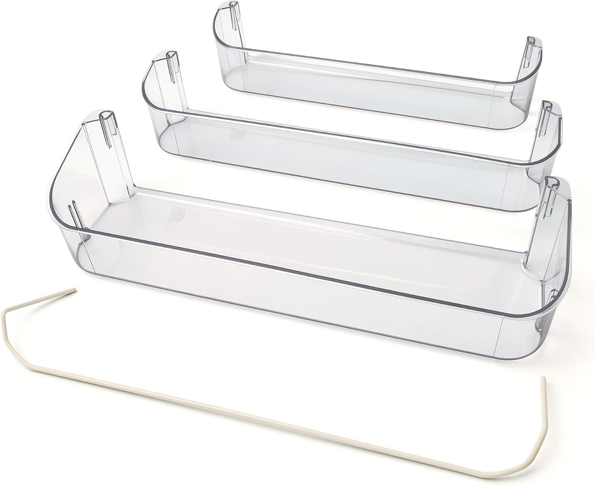 29325760655 Refrigerator Door Shelves for Dometic Americana II RV Refrigerator, Clear Door Shelf Replacement Combo Kit, 4-Pack Durable Plastic Door Bins No Long Bottle Holder (2932658012)