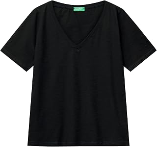 United Colors of Benetton %100 Koton V Yaka Slub T-Shirt T-Shirt Kadın