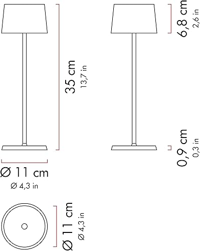 Miniatura 9 de Zafferano Olivia Pro Mini lámpara de mesa (color verde) en aluminio, protección IP54, uso en interiores y exteriores, base de carga de contacto