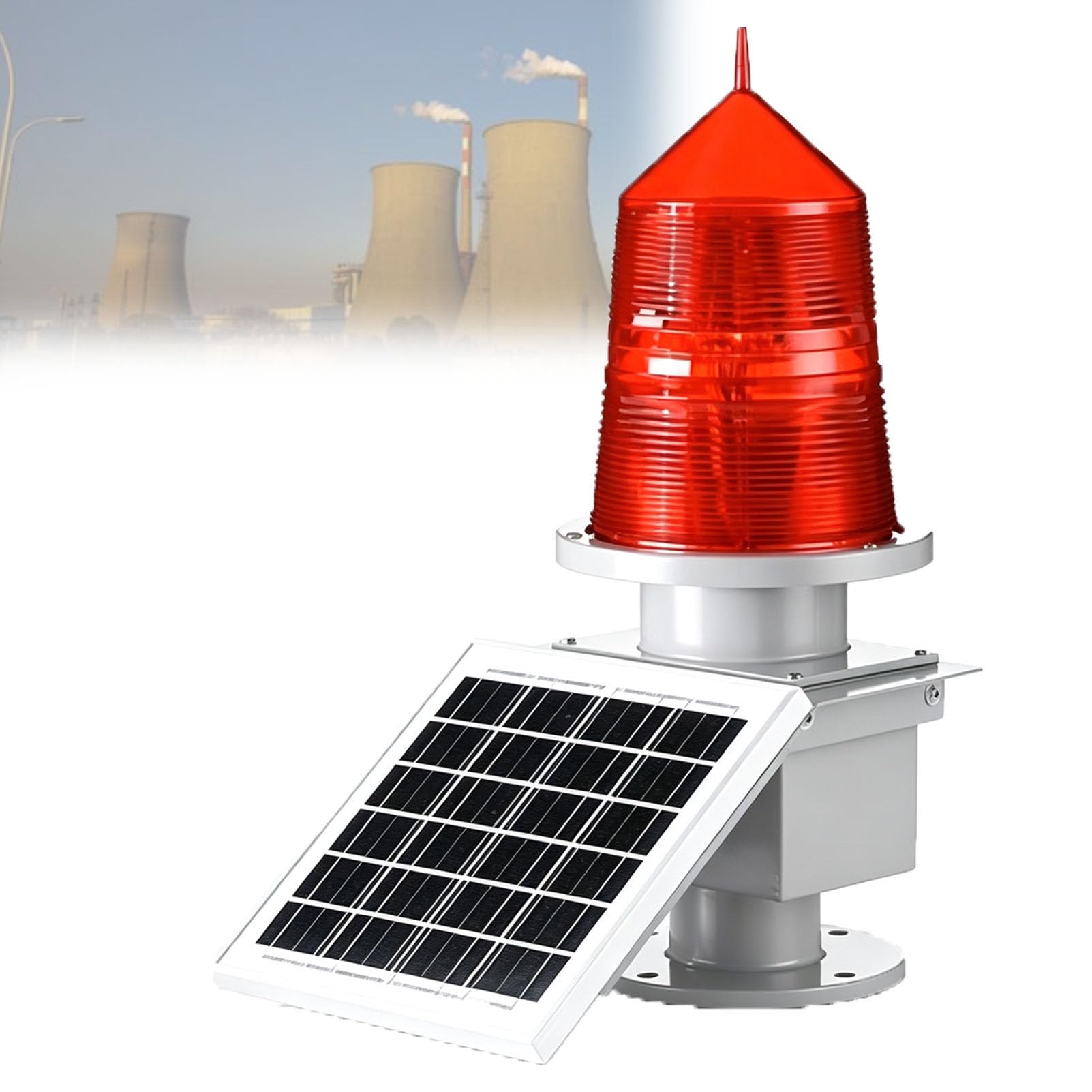 Luz de advertencia de obstrucción de la aviación, 5KM súper brillante led advertencia de la bara, impacto IP65, 360 ° solar intermitente de la basura de seguridad para las torres de poder, puentes, co