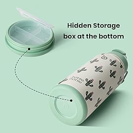 BOTTLE BOTTLE 32oz Insulated Water Bottle Stainless Steel Sport Water Bottle with Straw Dual-use Lid Design for Gym with Pill Box (Sweet Oasis)