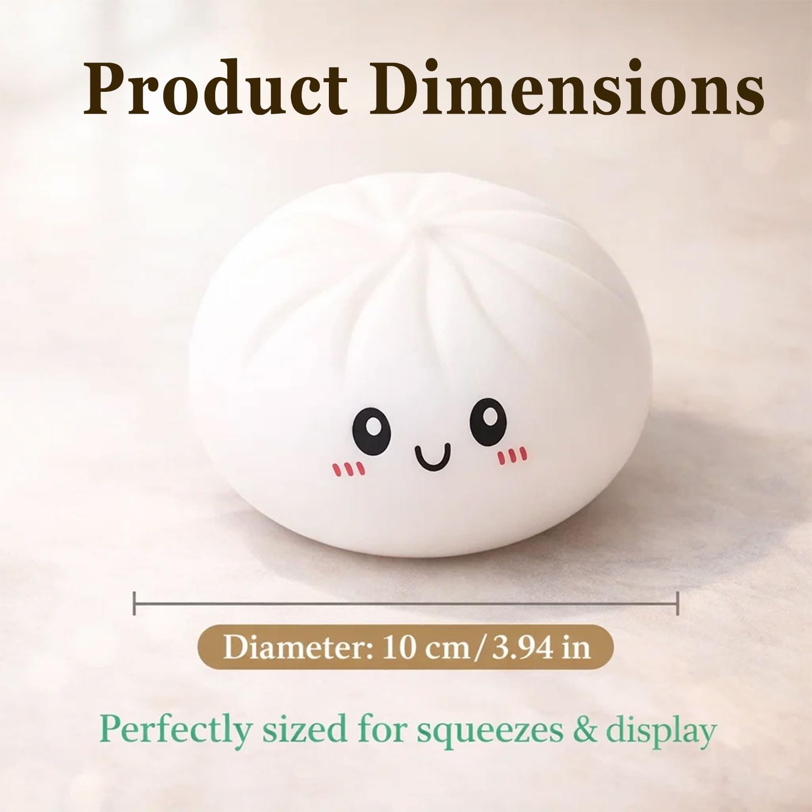 Dumpling Squishy, Squishy Dumpling Toy, Glitter Dumplings Squishiest Toy with Steamer Box, Stress & Anxiety Relief Toys for Kids & Adults Non-Edible (White) — view 8