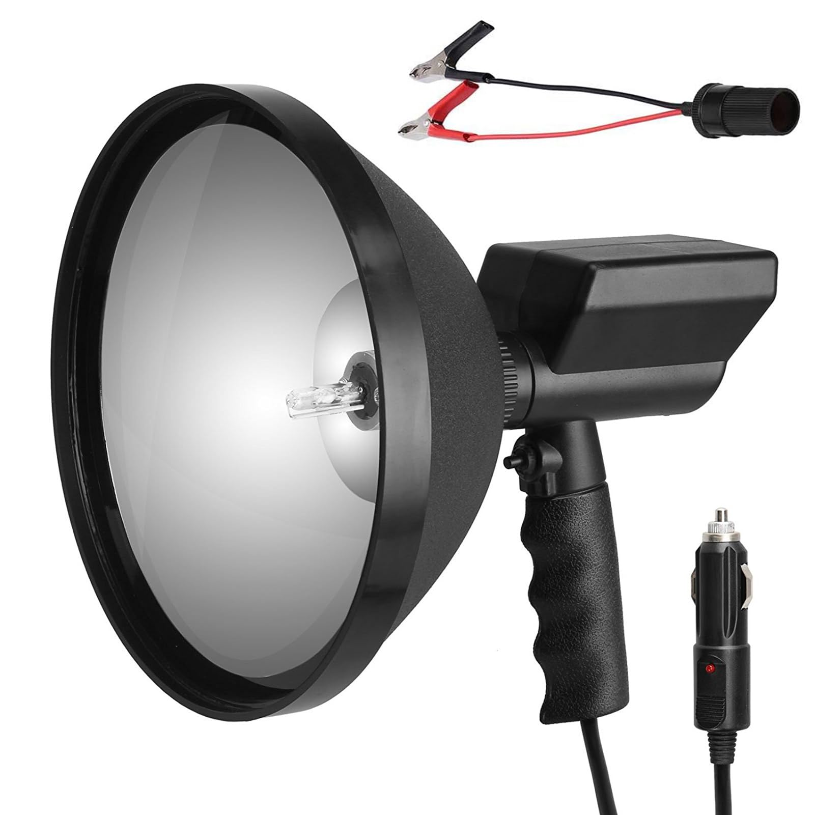 Latarka kieszonkowa 100 W HID 9 cali do użytku wewnątrz i na zewnątrz, 12 V, przenośna latarka punktowa, na kemping, do pływania łodzią, rolnictwa, reflektor roboczy