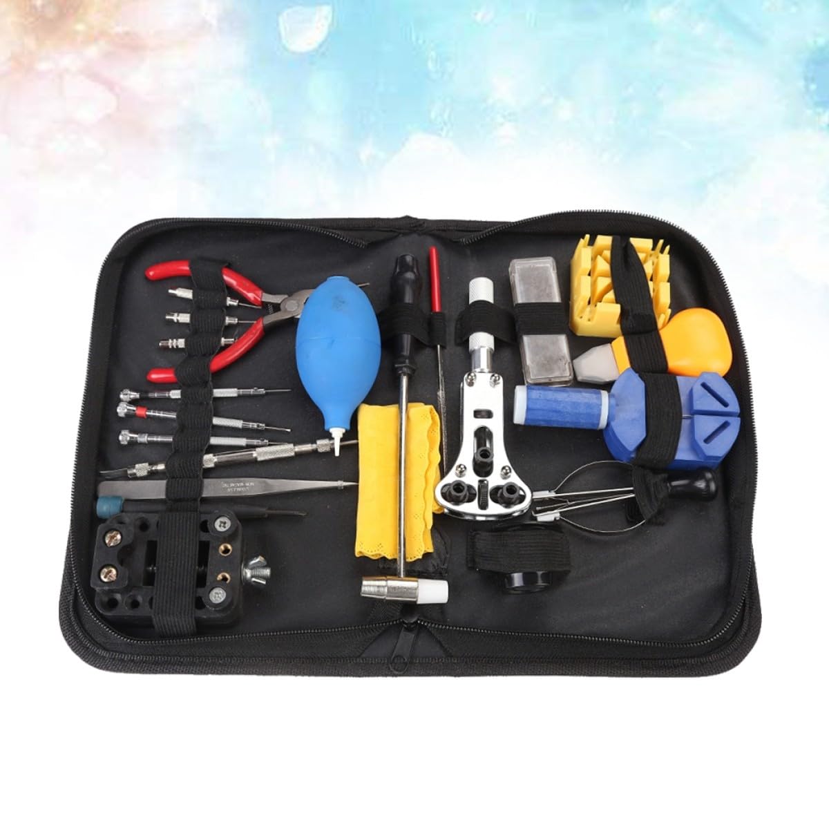 Kit de Reparación de Relojes 22 Piezas, Metal Negro Portátil