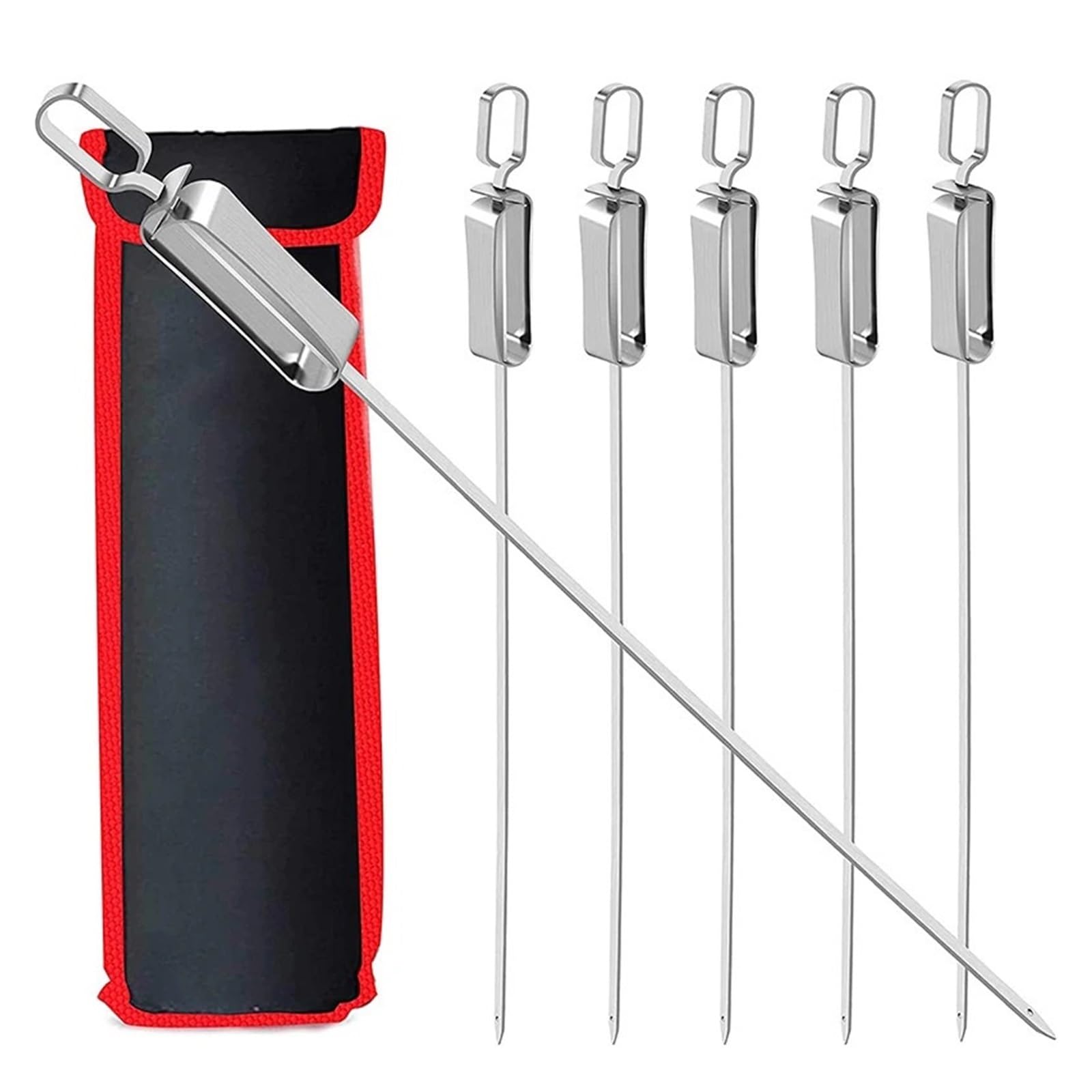 Brochettes kabob haut de gamme en acier inoxydable plat de 45.6 cm avec poussoir intégré
