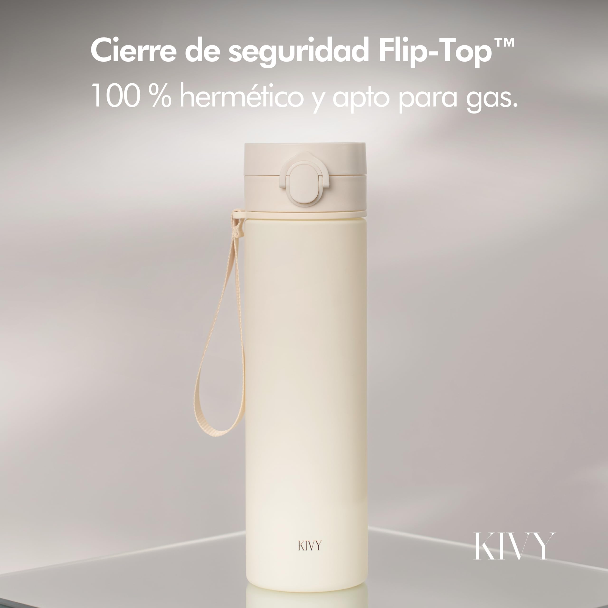 KIVY Botella de Agua Tritan 650ml [CON TAPA ABATIBLE] - Water Bottle para Niños & Adultos - Sin BPA - Garrafa Apto Lavavajillas - Cantimplora para Gimnasio, Deportiva, Oficina y Escuela - Verde — view 72
