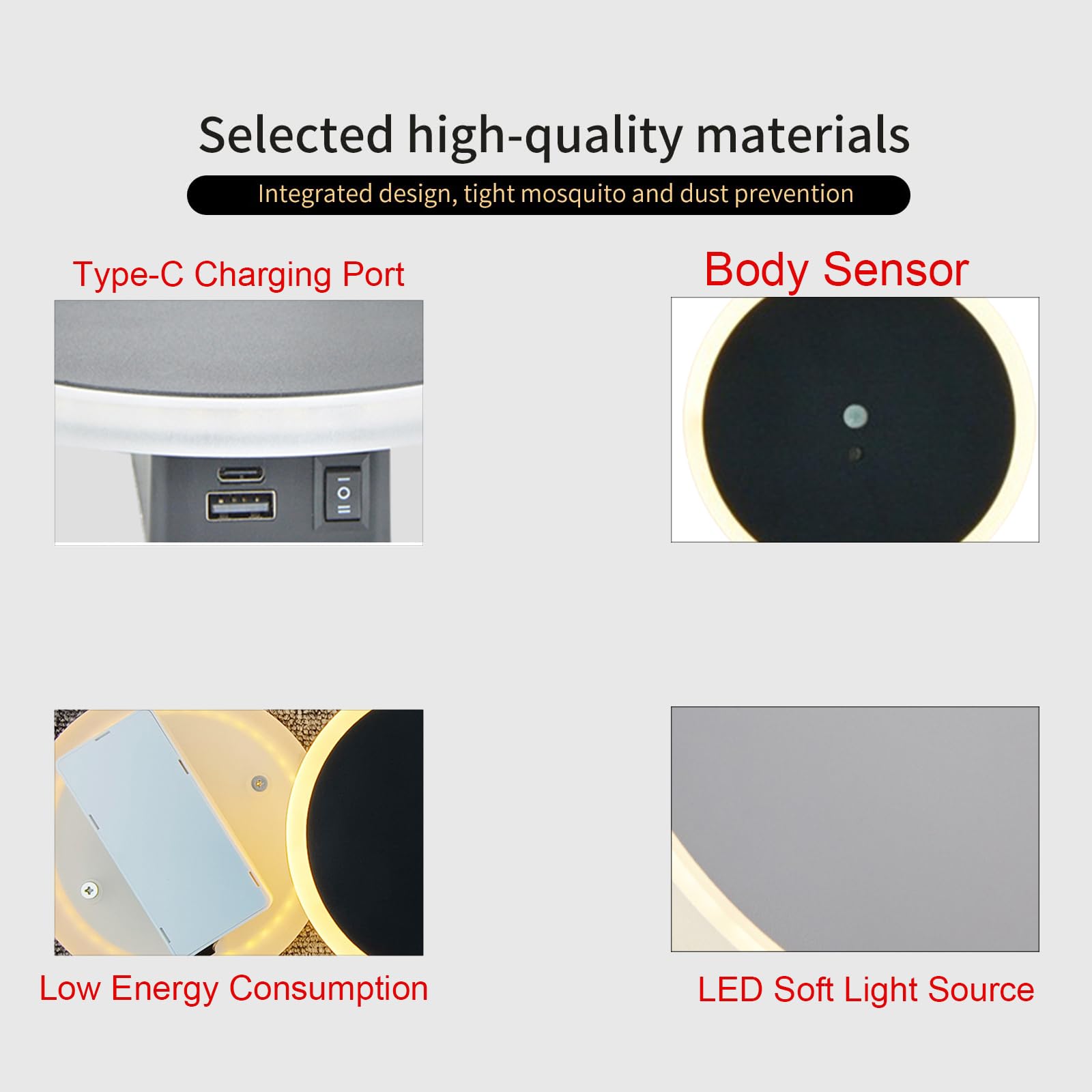 Aplique de Pared con Sensor de Movimiento para Interiores, LED, con detección de Movimiento, Ideal para Sala de Estar, balcón, Pasillo, luz Blanca cálida (luz Blanca, Blanco)