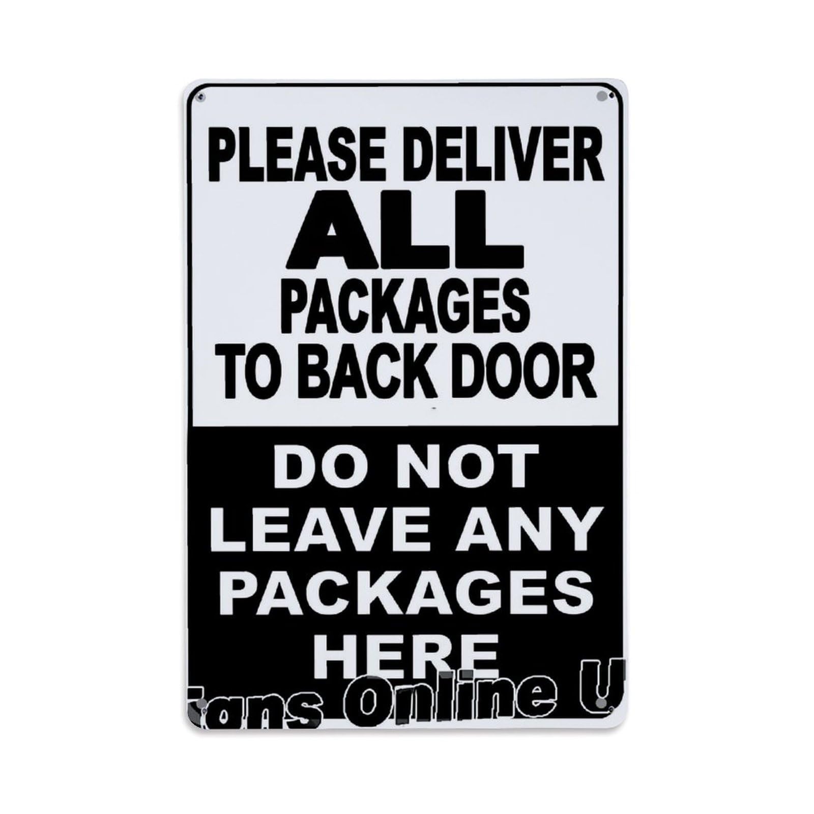 Please Deliver All Packages To Back Door Do Not Leave Any Packages Here_1 Retro Metal Tin Sign, Vintage Decor Art Poster for Bar, Home, Man Cave, Kitchen, Laundry Room Gift 8x12Inch