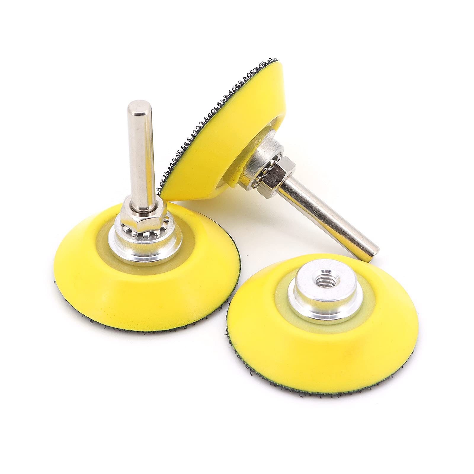 8 Pcs 2 Pulgada 50mm Plato de Lija 1/4 Pulgada Placa de Papel de Lija Plato de Pulido, con 8 pcs de Almohadilla de Repuesto Almohadilla de Amortiguación de Capa de Espuma Suave