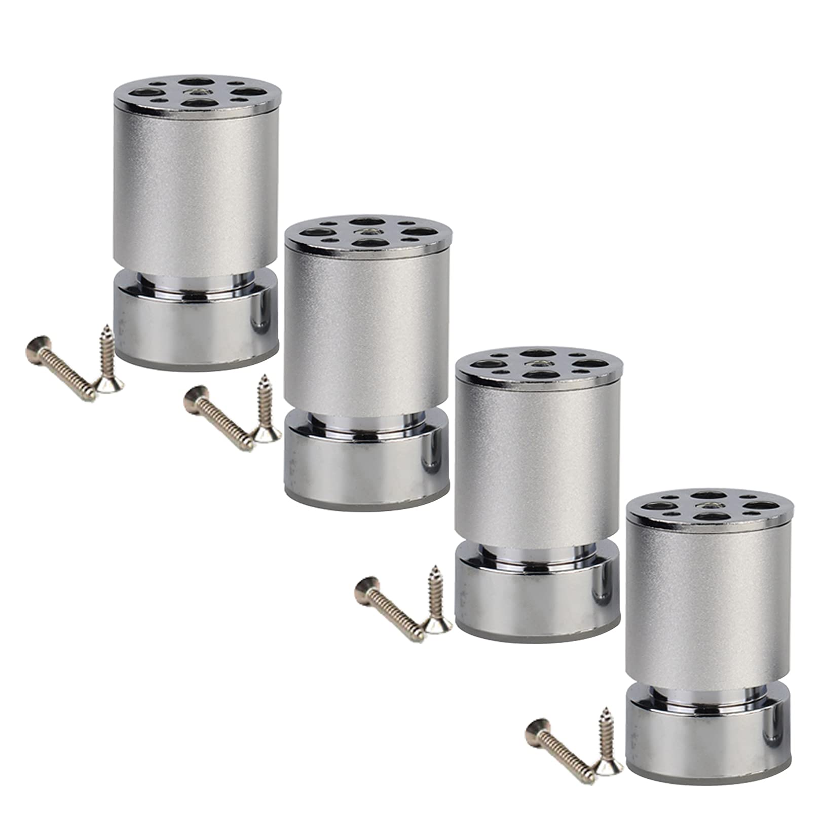 Pieds d'Armoire en Alliage d'Aluminium Haut de Gamme 6cm Argent Métallique