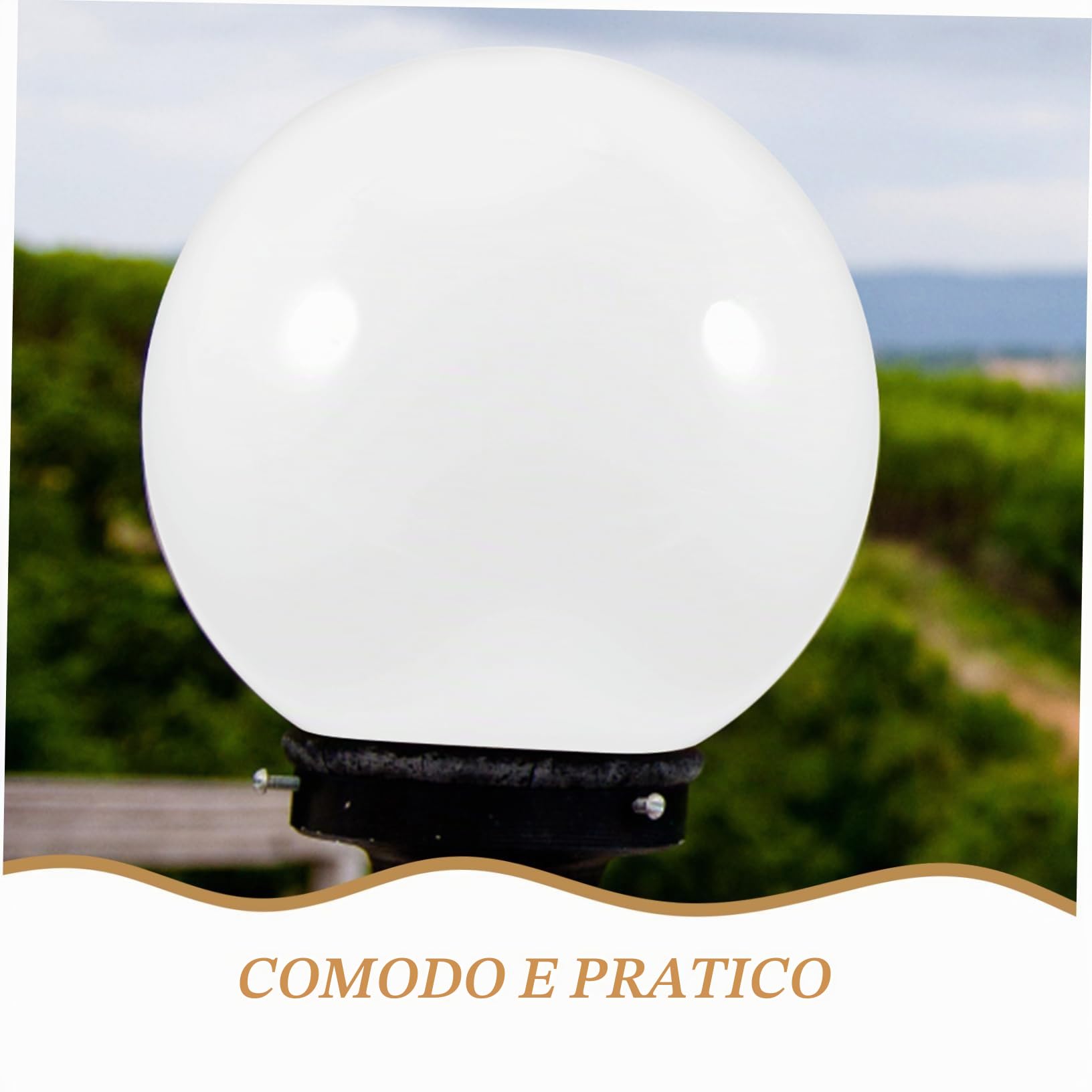 Paralume Acrilico Sferico Bianco per Lampione Esterno, Copertura Lampada da Esterno con Eccellente Trasmissione della Luce e Facile da Rimuovere, per Verande e Spazi Esterni