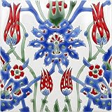 Casablanca Market MT039 Mediterranean Ceramic Asphahan Decorative Tile, Blue