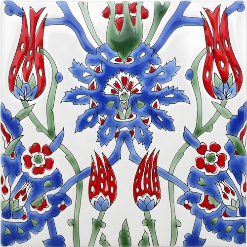 Casablanca Market MT039 Mediterranean Ceramic Asphahan Decorative Tile, Blue