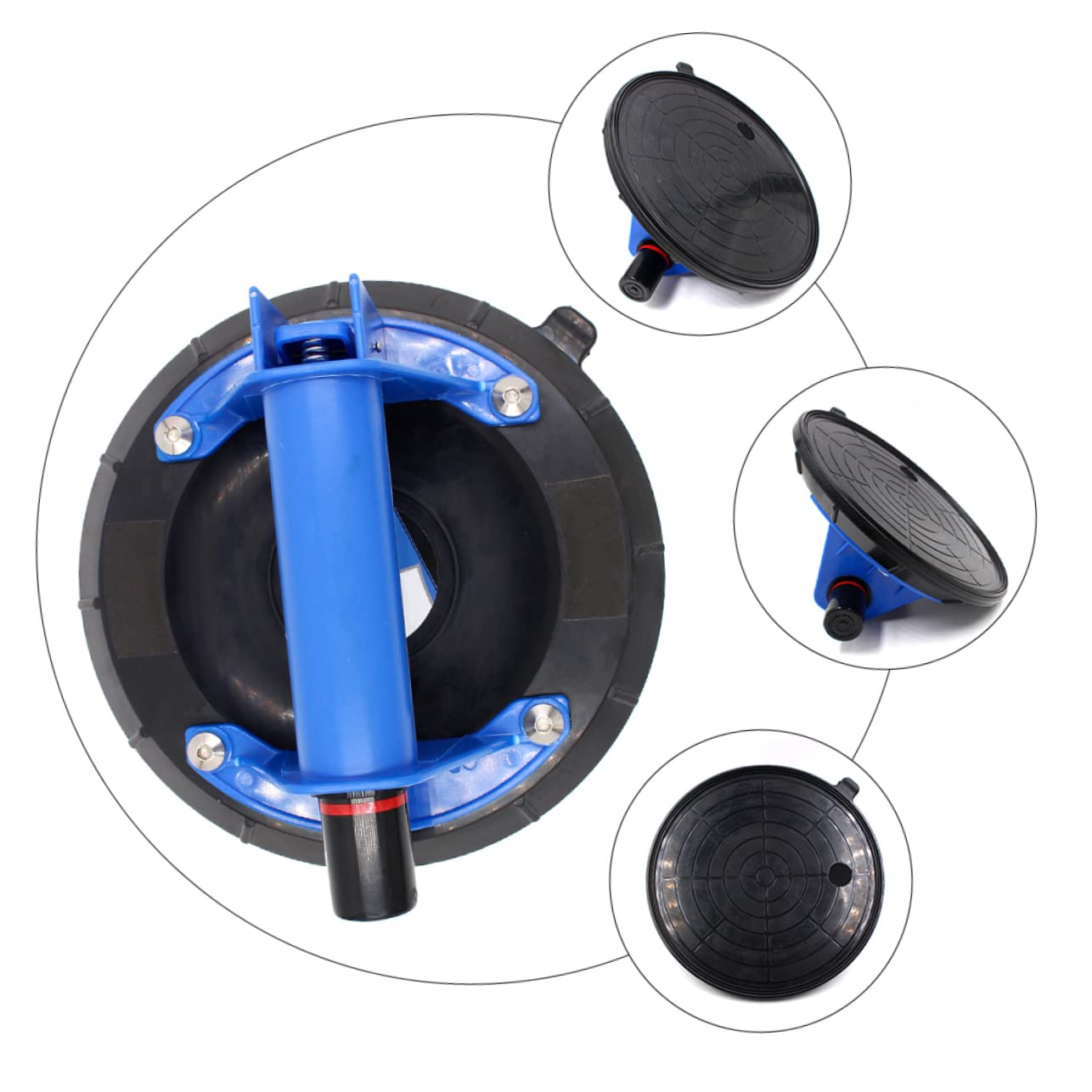 STOBAZA Heavy Duty Double Vacuum Suction Cup Tile Glass Lifter with Ergonomic Handle Strong Sealing Heat Cold Resistant Load Capacity for Smooth Surfaces