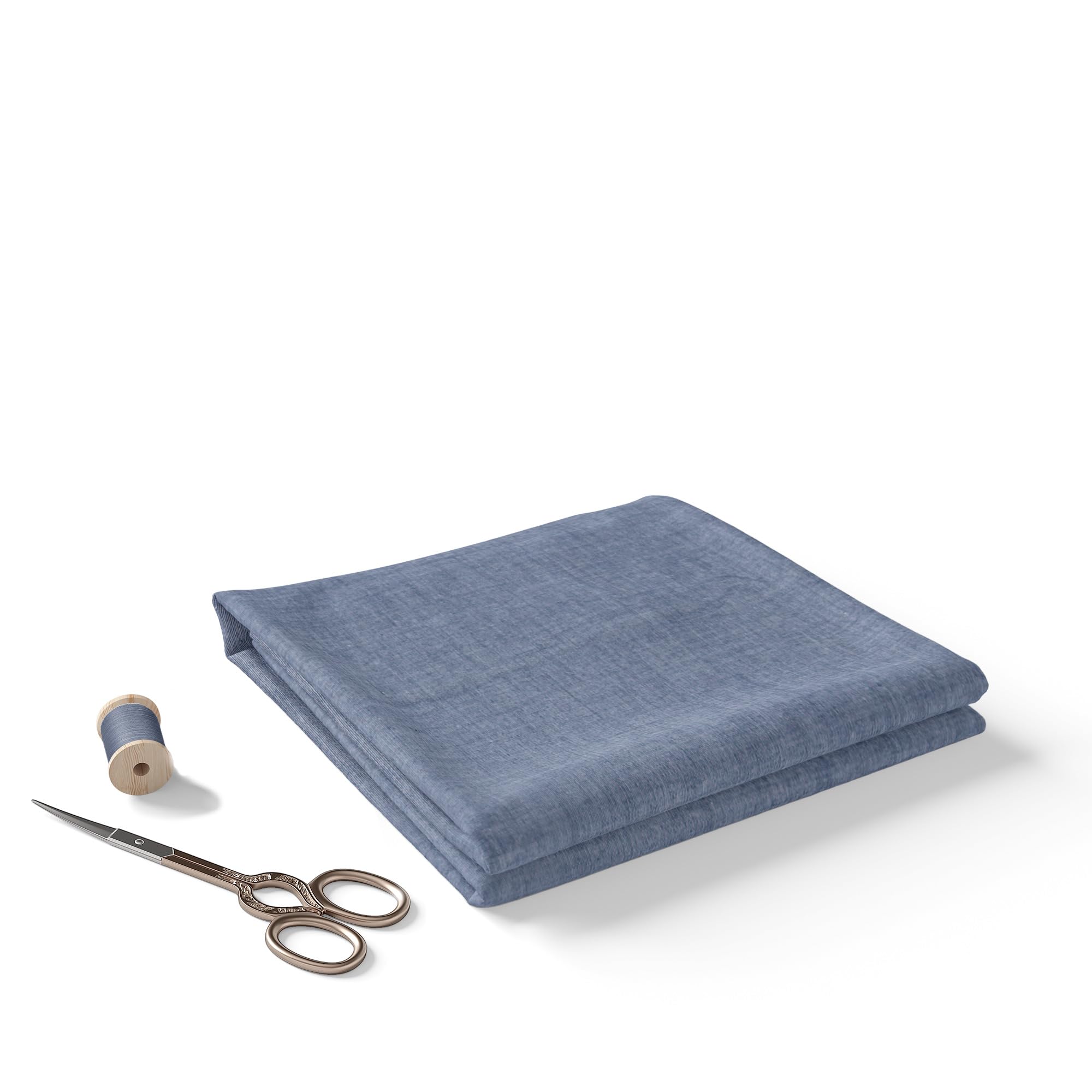 Ruby Fabrics Linings Unstitched Yarn-Dyed 100% Cotton Blue Chambray Casual Shirt Fabric (58" Inch Width 1 Meter Fabric)-picture-10