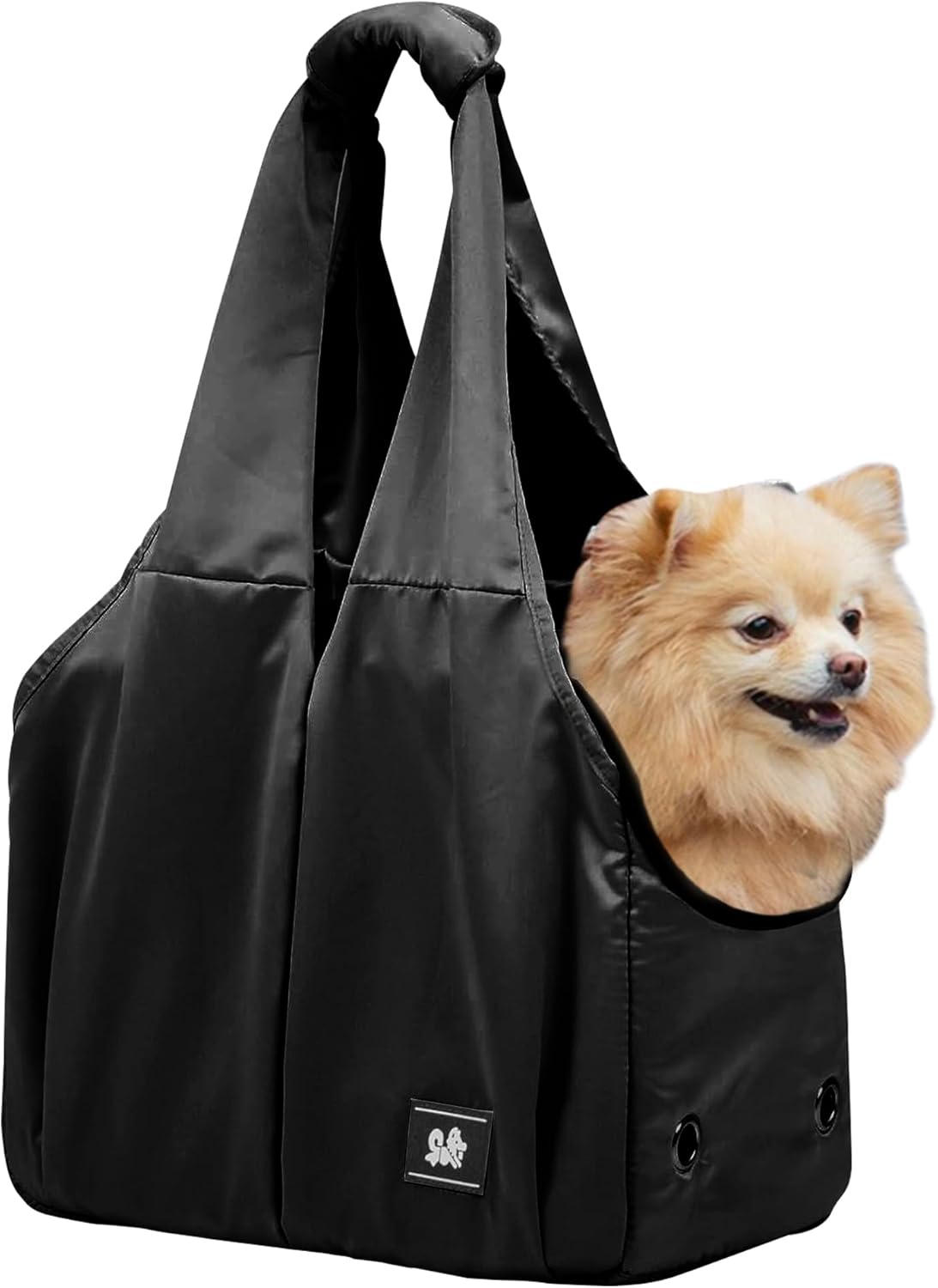 Dog Purse Carrier for Small Dogs Cat Rabbit with 4 Large Pockets, Lightweight Soft-Sided Pet Carriers Up to 15lbs, Puppy Tote Bag, Outings, Travel, Vet - Black