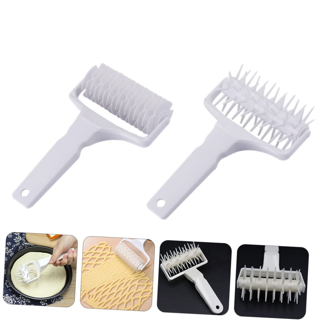 Cabilock 2 Juegos Rodillo De Pizza Estibador De Rodillos De Pastelería Perforador De Para Pizza Galletas Tuc Aguja De Pizza Herramienta Para De Pizza Páginas 2 Piezas * 2