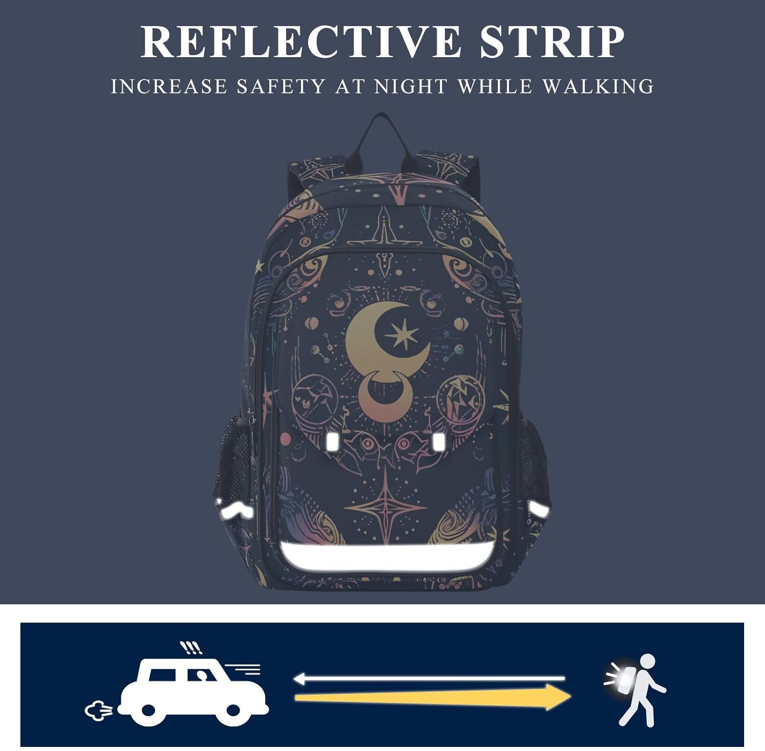 ALAZA Moon Stars Alchemy Witch Laptop Backpack Purse for Women Men Travel Bag Casual Daypack with Compartment & Multiple Pockets - Image 5