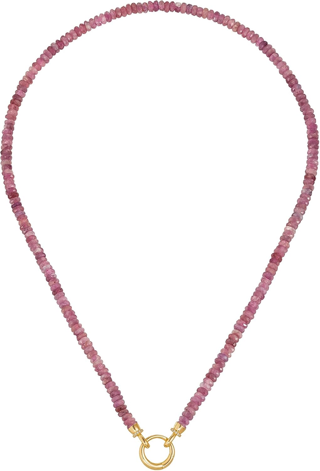 Fettero Beaded Necklaces for Women, Handmade Natural Stone Boho Choker Necklace with 14K Gold Plated Spring Ring Clasp Summer Beach Jewelry Gift