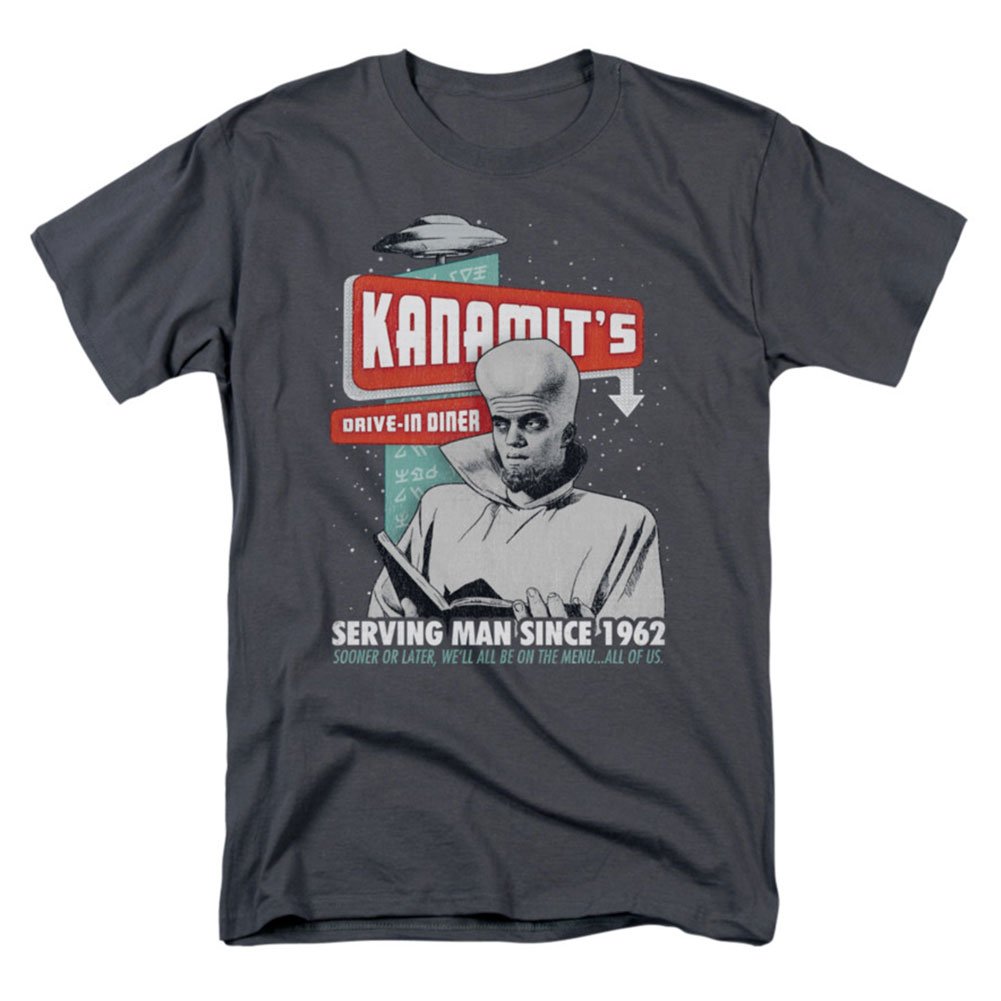The Twilight Zone Kanamits Diner Mens Short Sleeve Shirt Charcoal 2X
