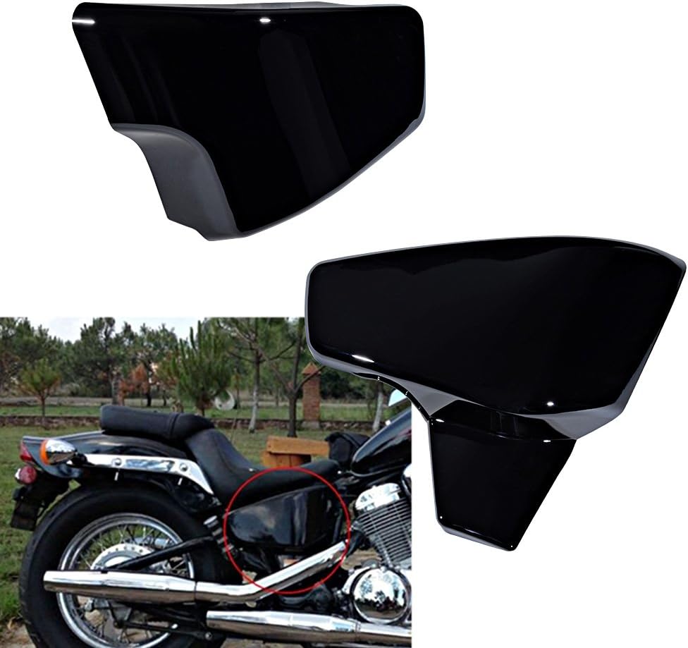 Left Right Battery Side Fairing Covers for VT 600 1999-2008 VT 600C CD Shadow VLX Deluxe 1999-2007 (Black)