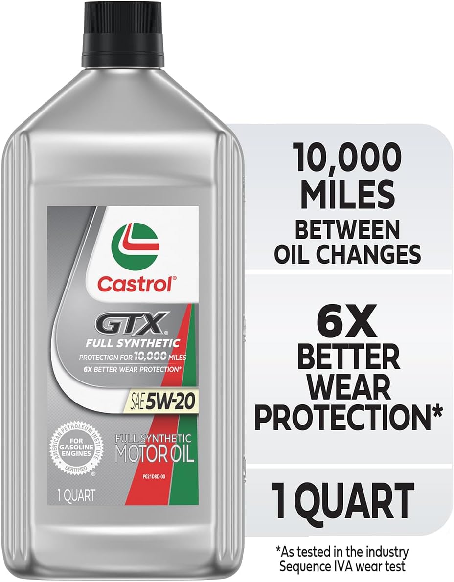 Castrol GTX Full Synthetic 5W-20 Motor Oil, 1 Quart, Pack of 6 - Image 2