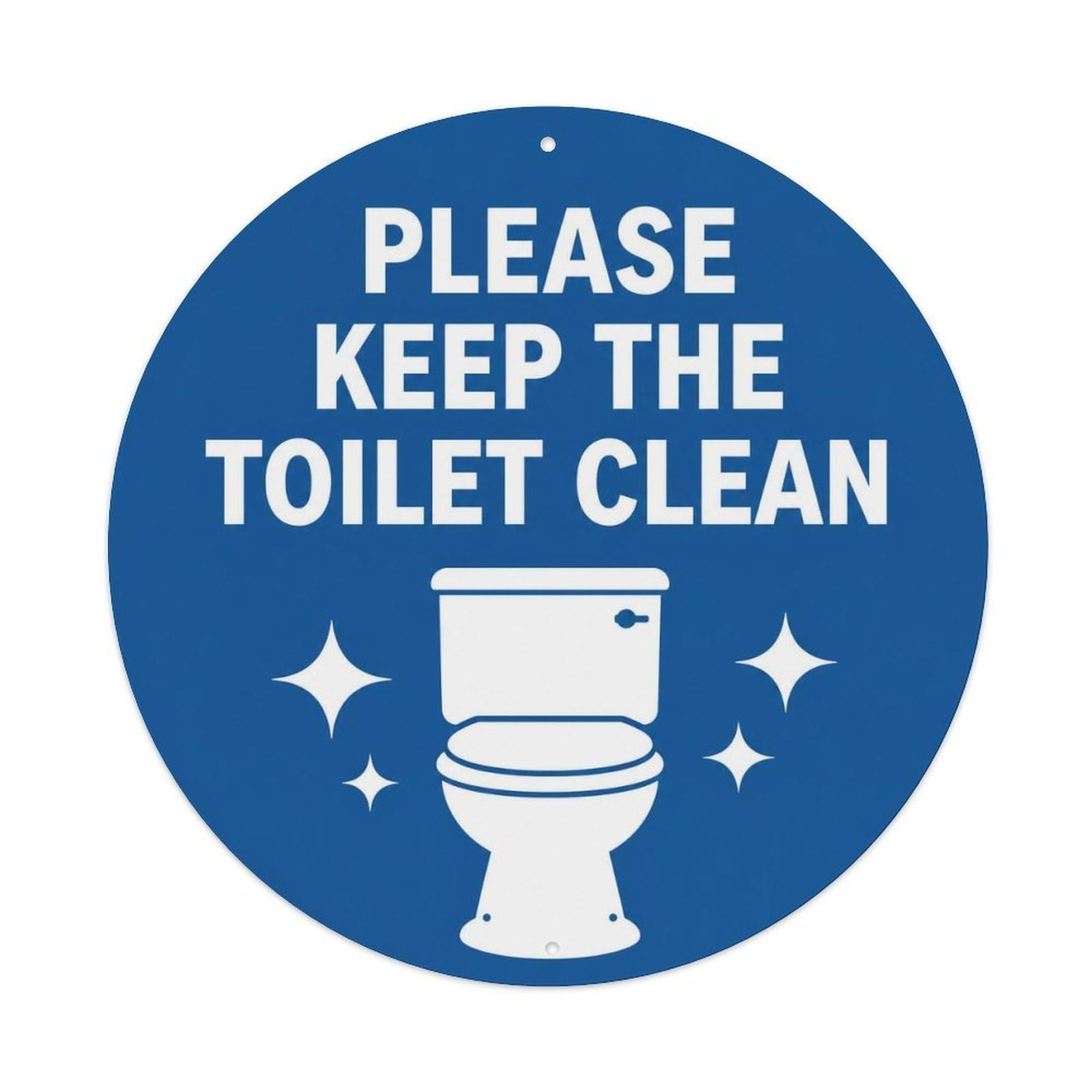 UK Keep Toilet Clean Restroom Notice Blue Bowl Icon Metal Tin Sign