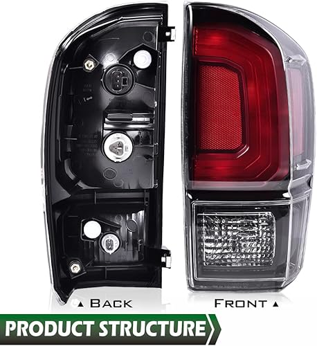 Miniatura 6 de GRAND ORANGE TRD PRO Conjunto de lámpara de luces traseras con bombillas compatibles con Toyota Tacoma 2016-2023  Todos los modelos de lente