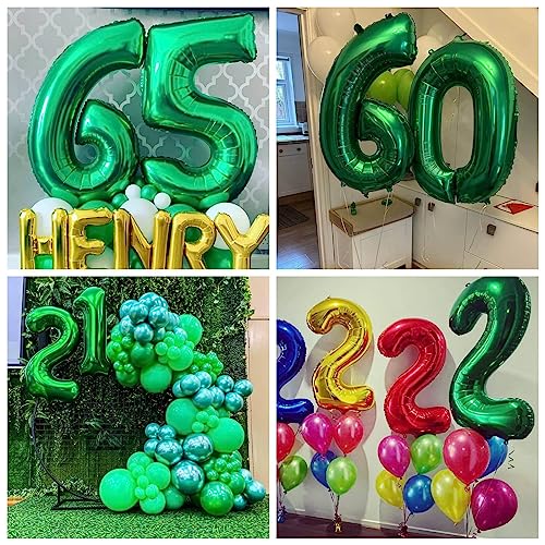Image of Number 50 Dark Green Balloons 40 Inch Giant Green 50 Numer Foil Helium Balloons for 50th Dark Green Birthday Party Supplies 50th Anniversary Events Decorations