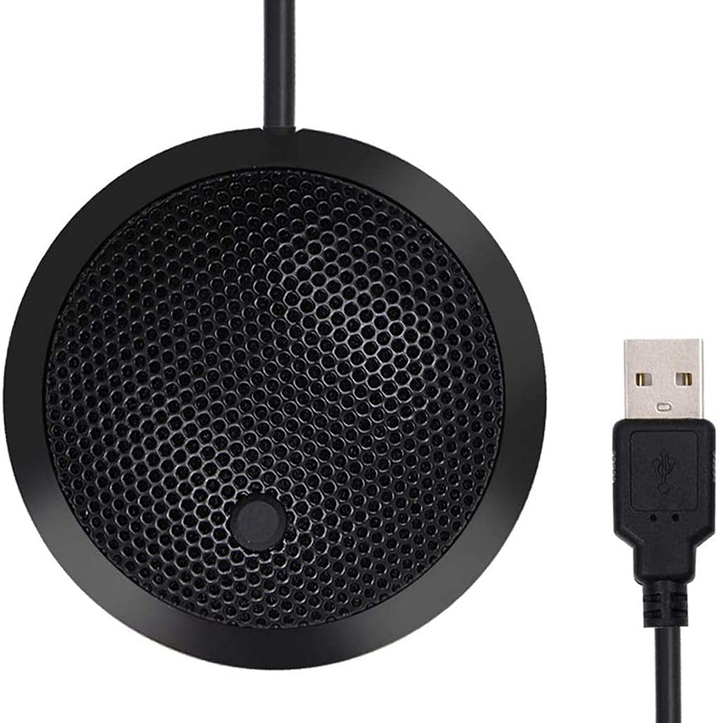Conference USB Microphone Omnidirectional Condenser PC Microphone with Mute Button LED Indicator Plug Play