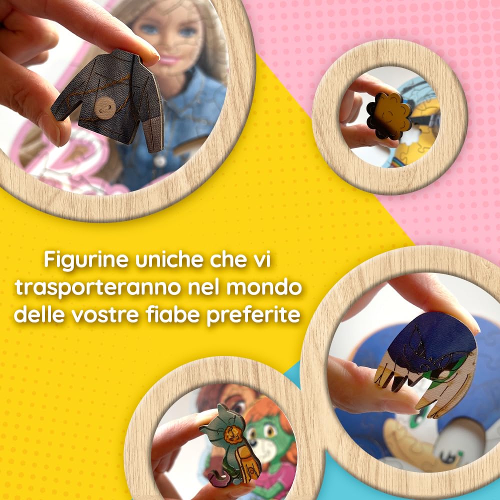 Trefl - Puzzle in Legno: Frozen, Il Regno di Ghiaccio Preferito - 50 Pezzi, Puzzle ad Incastro Wooden Puzzle, Forme Irregolari, 10 Personaggi, per Bambini dai 5 Anni