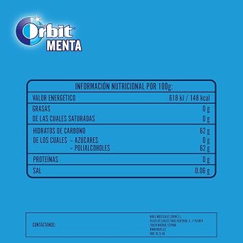 ORBIT No Sugar Chewing Gum Mint