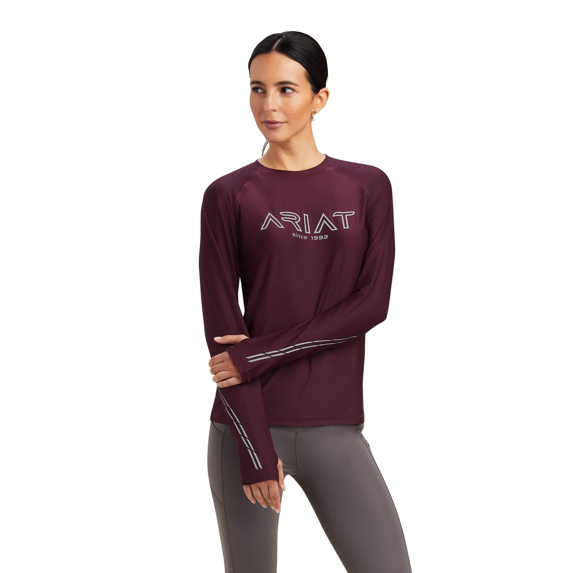 ARIAT Lumina Camiseta de manga larga para mujer - Mulberry