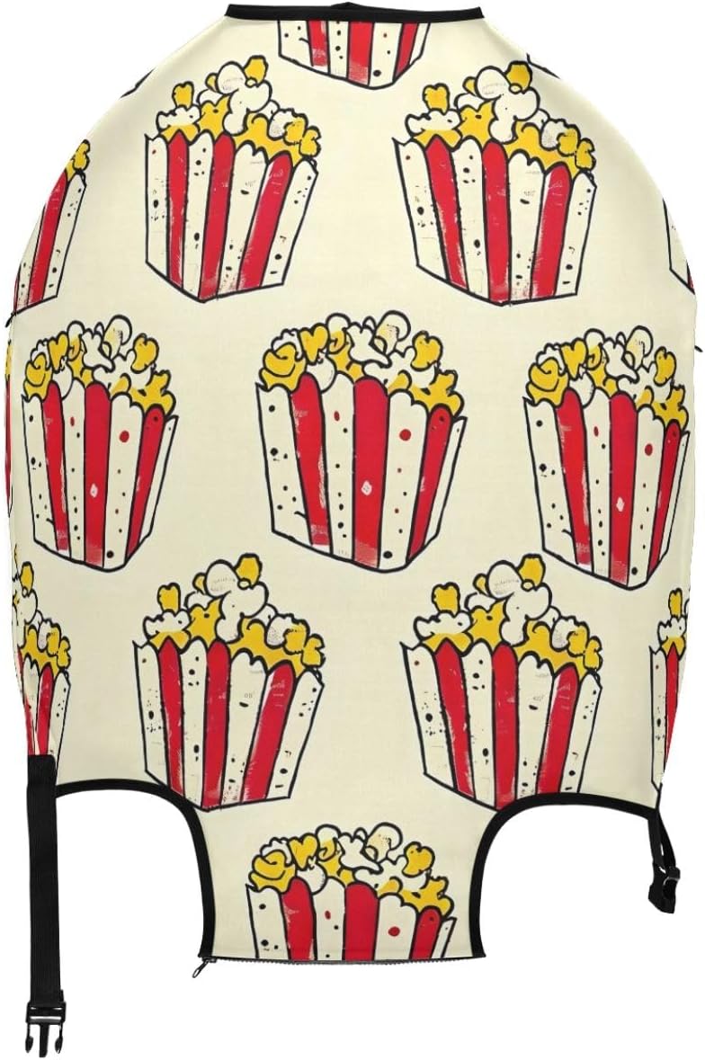 Joisal Funny Popcorn Yellow Beige Print Suitcase Covers for Luggage Protectors Anti-scratch Funny Travel Gifts Luggage Sleeve, S, Fits 18-20 Inch Case