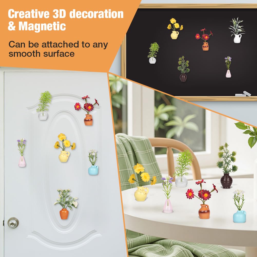 Mini Calamite Da Frigo A Forma Di Vaso In Ceramica 3D - Set Da 10 Pezzi - Decorazione Per Cucina E Ufficio