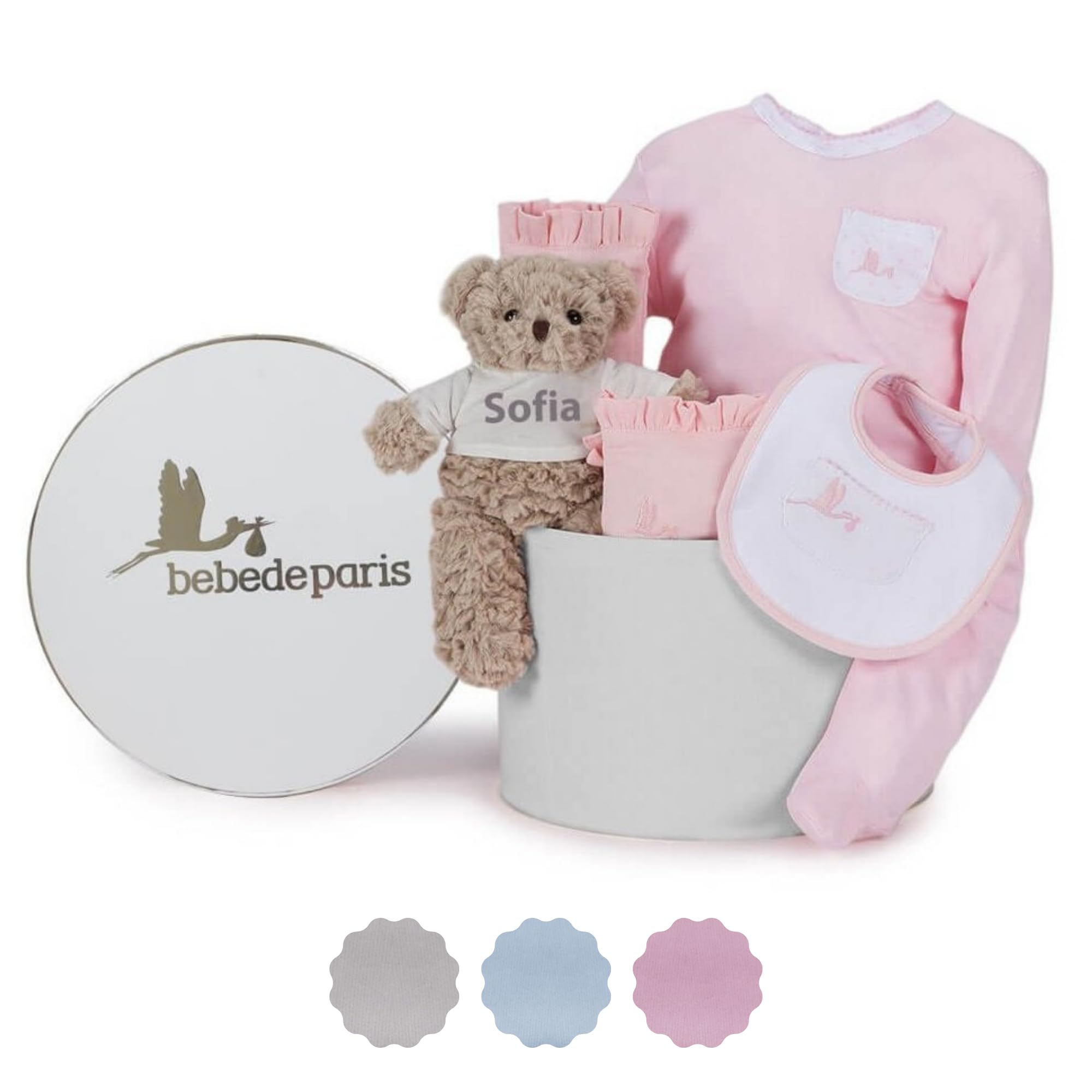 Prezioso Regalo Rosa Personalizzato per la Nascita | Presentato in una scatola molto elegante | Regalo classico essenziale per neonato dalla taglia 3 ai 6 mesi |