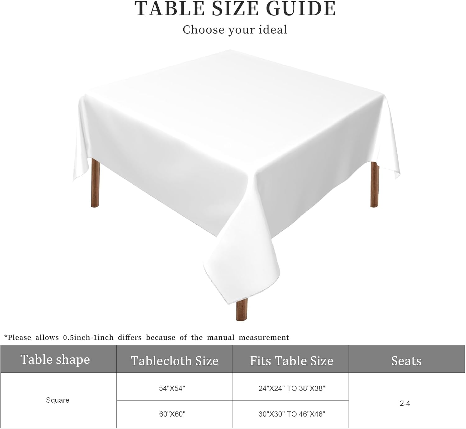 Square Tablecloth Washable Table Cover 54"x54" and 60"x60", Waterproof Square Table Cloth for Indoor and Outdoor, 60x60In, Colorful Mandala