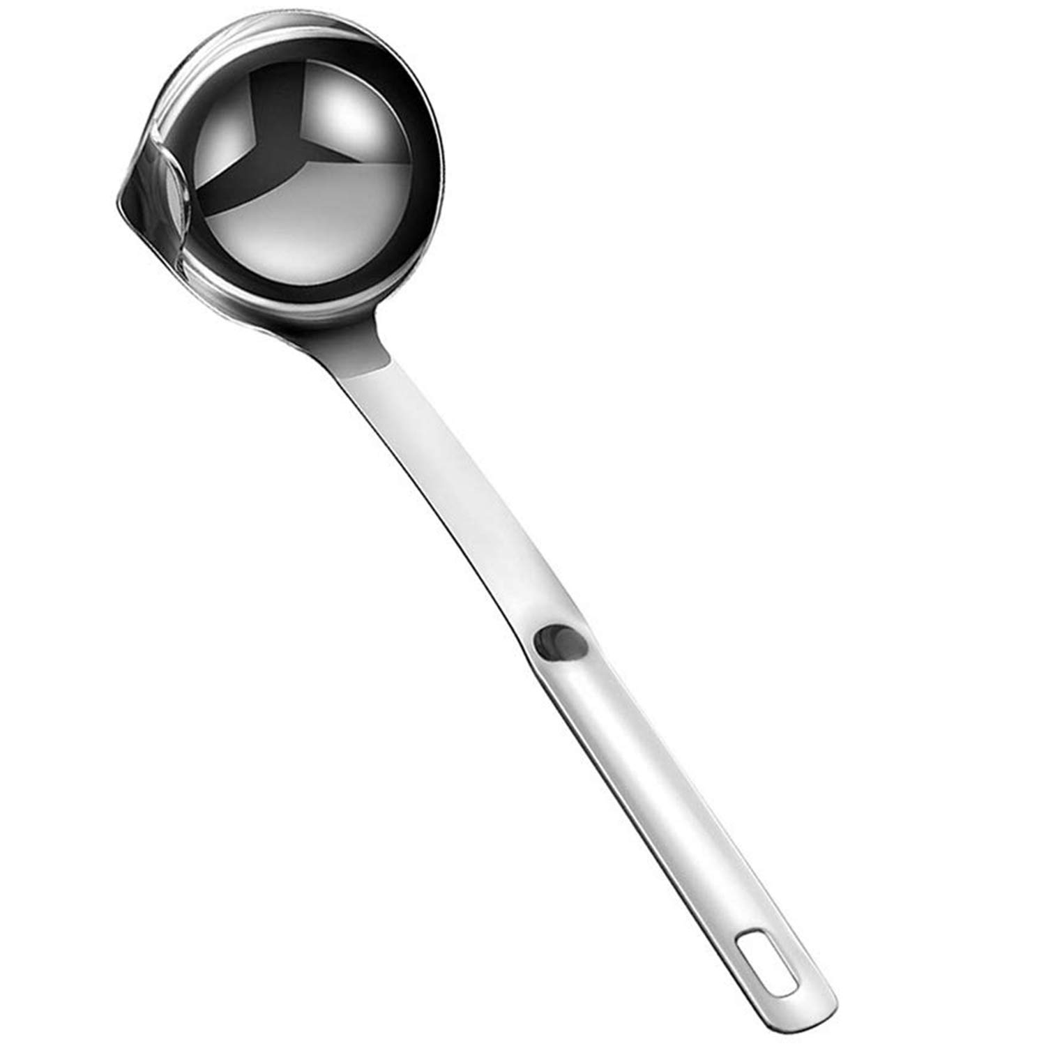 CTRLZS Oil Seperator Spoon, Stainless Steel Oil Filter Spoon Soup with Long Handle Oil Soup Cooking Strainer Filter Soup Ladle