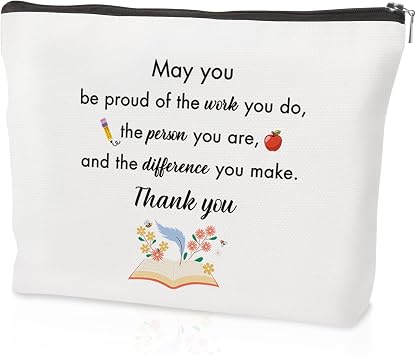Teacher Gifts for Women - Teacher Christmas Appreciation Gifts,End of Year Thank You Teachers Graduation Retirement Birthday Personalized Cool Summer Valentines Day Ideas Teachers Makeup Bag