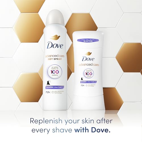 Image of Dove Advanced Care Antiperspirant Deodorant Stick Sheer Fresh for Soft, Resilient Skin, with No White Marks & 72-Hour Sweat & Odor Protection, 2.6 oz (Pack of 2)
