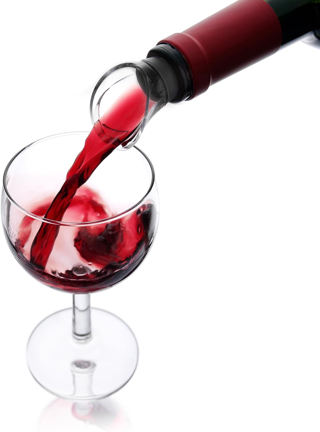 Vacu Vin Crystal Wine Server Set of 2 - Black, 5.5 x 7 x 1 inches