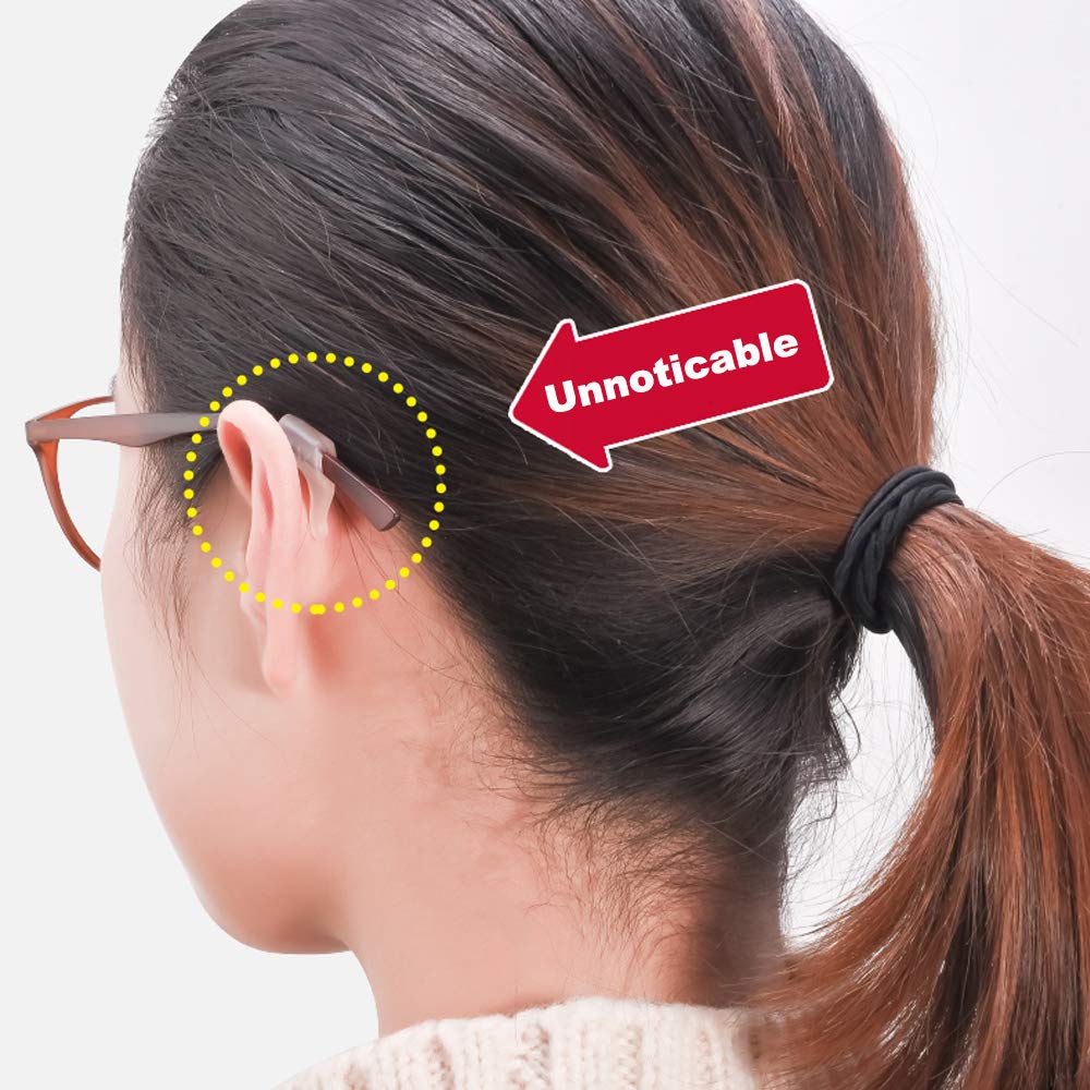 OPUGIT Anti-slip Ear Hooks Holder Eyeglasses Retainers Silicone Glasses Temple Holders for Glasses Sunglasses 10 works,black/white - Image 4